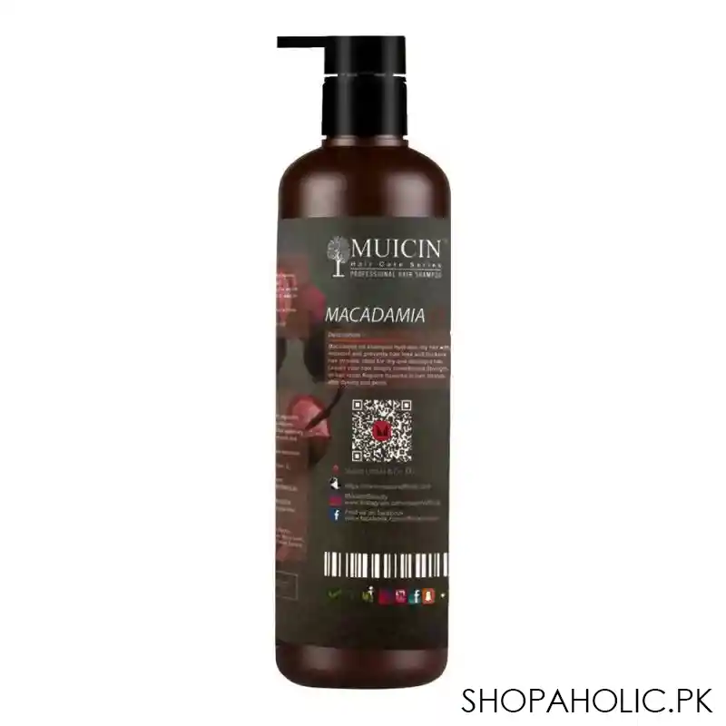 muicin macadamia oil boost & rejuvenate shampoo, for dry, damaged & fragile hair, 900ml image2