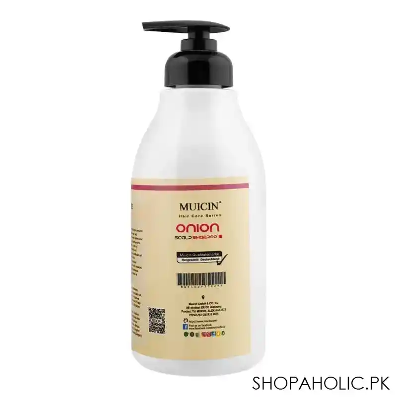 muicin onion protein keratin & collagen treatment anti hair loss scalp shampoo, 550ml image2