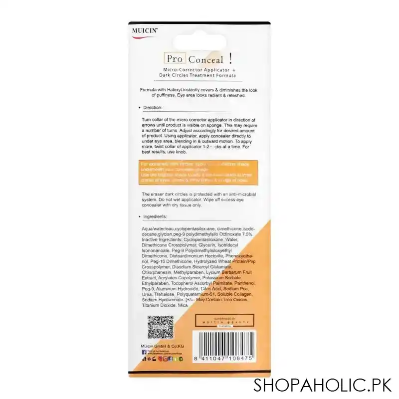 muicin pro conceal hd high definition corrector, orange image3