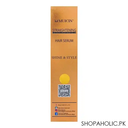 muicin shine & style straightening keratin & protein hair serum, 50ml image2
