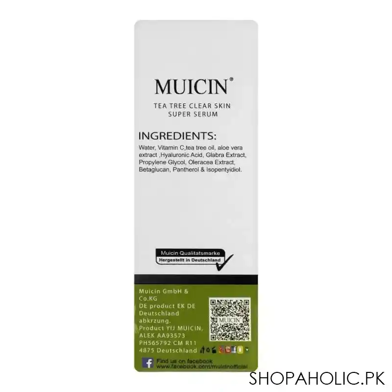 muicin tea tree clear skin anti aging serum, 100ml image2