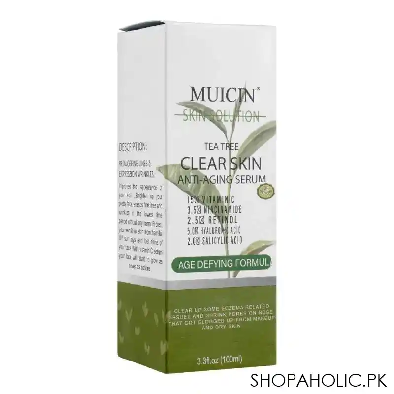 muicin tea tree clear skin anti aging serum, 100ml main image