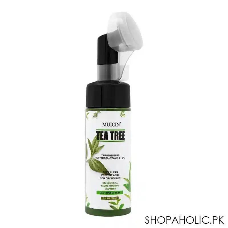 muicin tea tree deep clean oil controls facial foaming cleanser, all skin types, 150ml main image