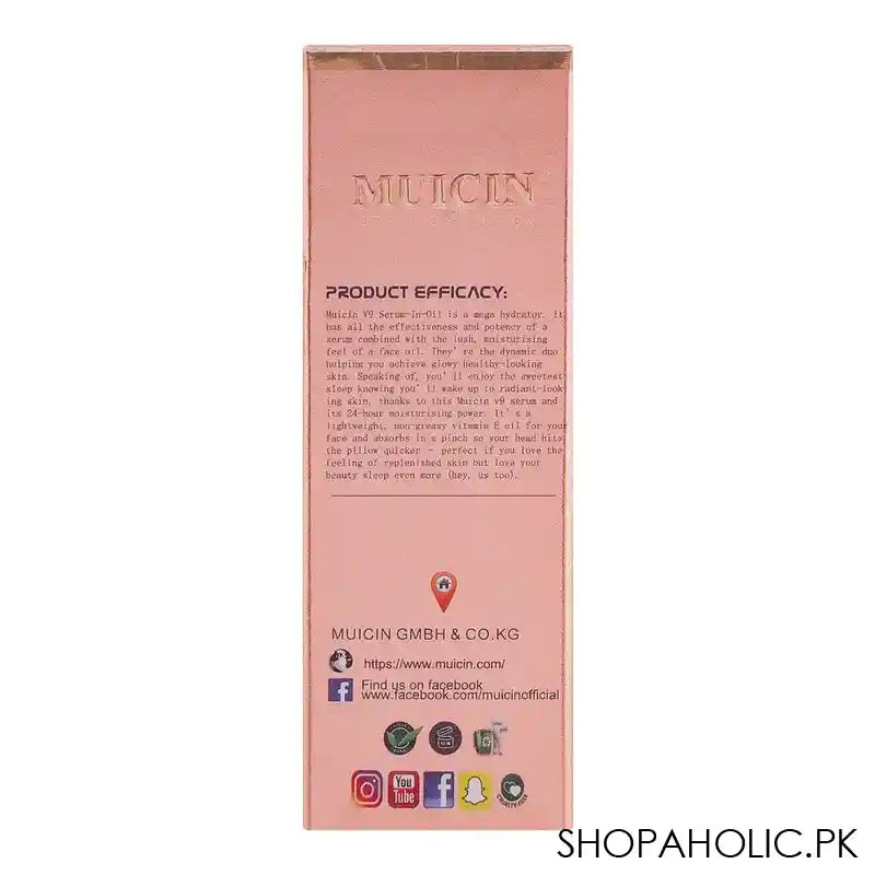 Muicin V9 Pinkish Glow Acne Control Rice + Tea Tree Serum, All Skin Types, 15ml - Image 2