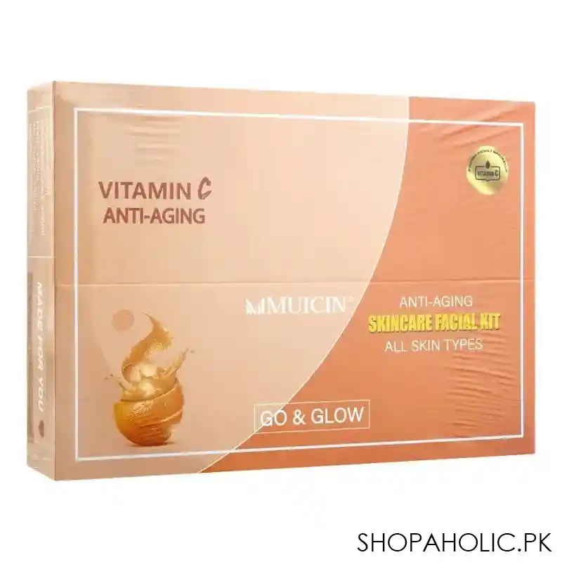 muicin vitamin c anti aging skin care facial kit, for all skin types main image