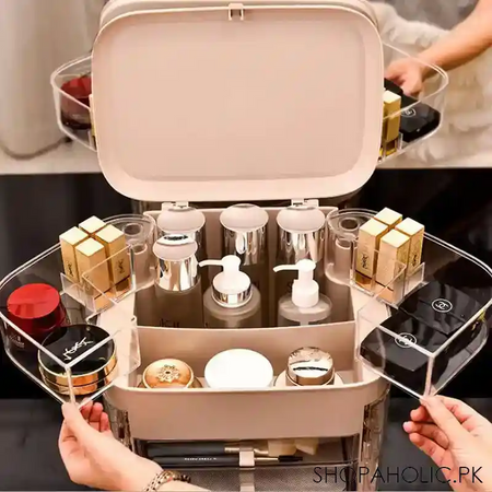 multi layer cosmetic storage box large capacity dressing table organizer image5