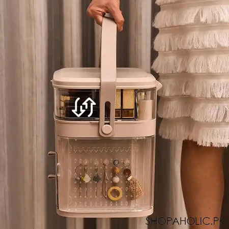 multi layer cosmetic storage box large capacity dressing table organizer main image