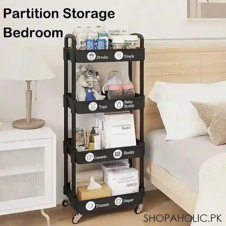 multi layer kitchen trolley metal rolling cart image2