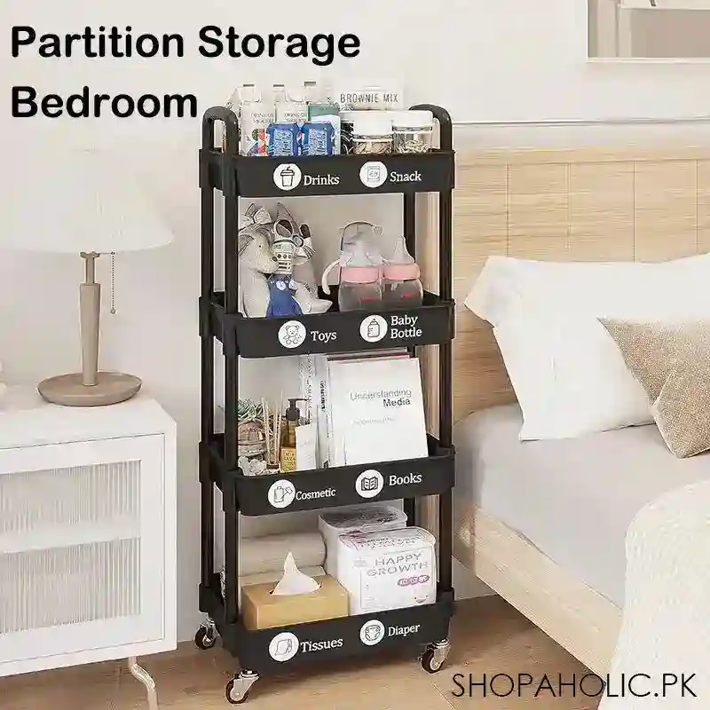 multi layer kitchen trolley metal rolling cart image2