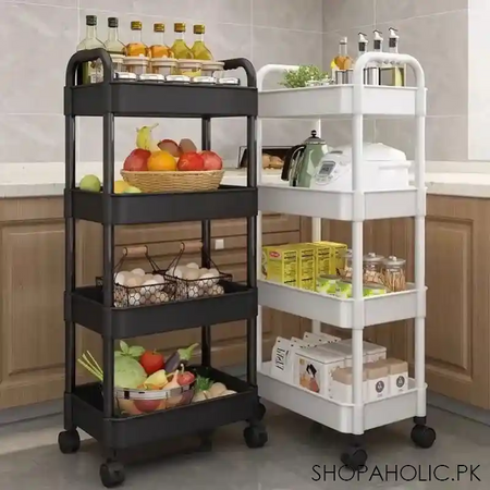multi layer kitchen trolley metal rolling cart image3