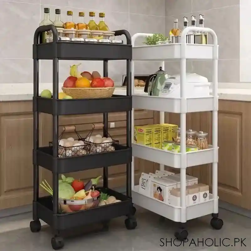 multi layer kitchen trolley metal rolling cart image3