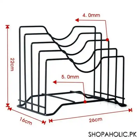 multi layers kitchen shelf cutting board pot cover and lid holder image3