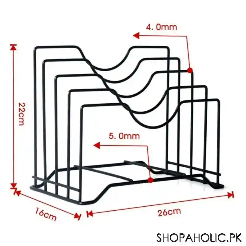 multi layers kitchen shelf cutting board pot cover and lid holder image3