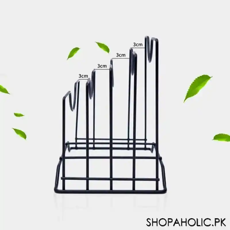 multi layers kitchen shelf cutting board pot cover and lid holder image4