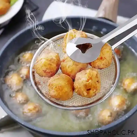 multi purpose frying tong and oil strainer image3