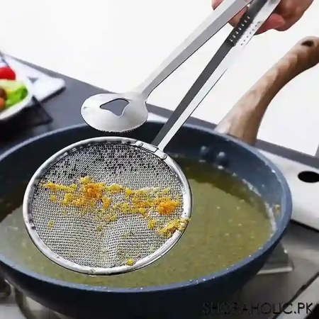 multi purpose frying tong and oil strainer image5