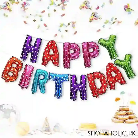 multicolor dotted birthday foil balloon image2