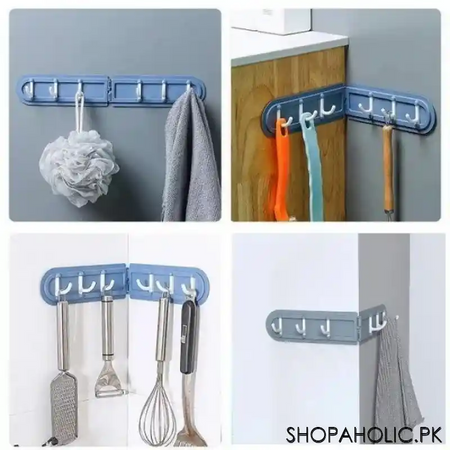 multifunction self adhesive plastic folding corner 6 hooks image3
