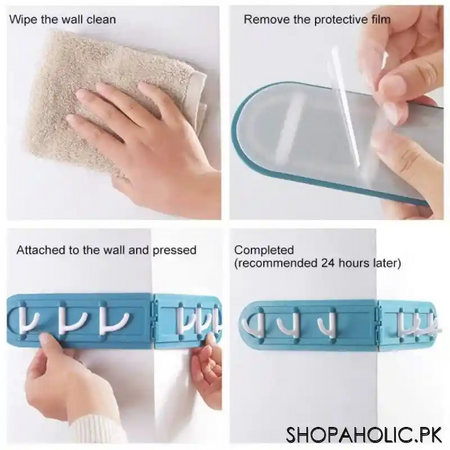 multifunction self adhesive plastic folding corner 6 hooks image5