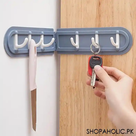 multifunction self adhesive plastic folding corner 6 hooks main image