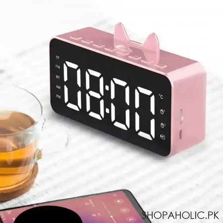 multifunctional desktop alarm clock with bluetooth speaker image3