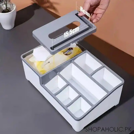 multifunctional tissue box with storage box for home and office image3