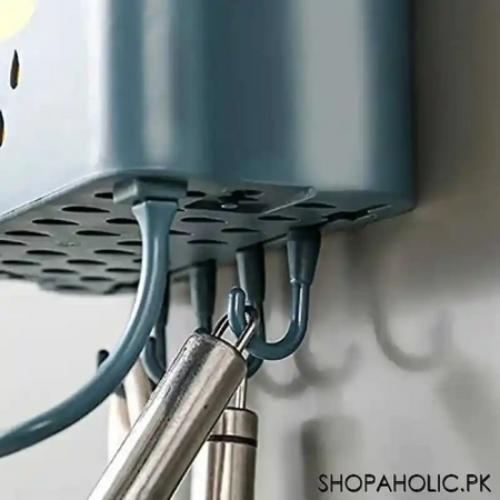 multifunctional wall mounted drain cutlery storage rack image3