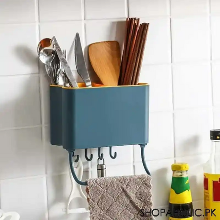 multifunctional wall mounted drain cutlery storage rack main image