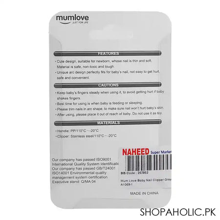 Mum Love Baby Nail Clipper, Grey, A1069-1 - Image 2