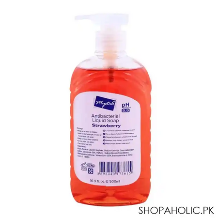 mystik anti bacterial liquid soap, strawberry 500ml image2