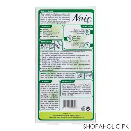 nair pretty mini wax strips, for body, bikini & sensitive areas, with chamomile & green apple extract, 12 pack image2