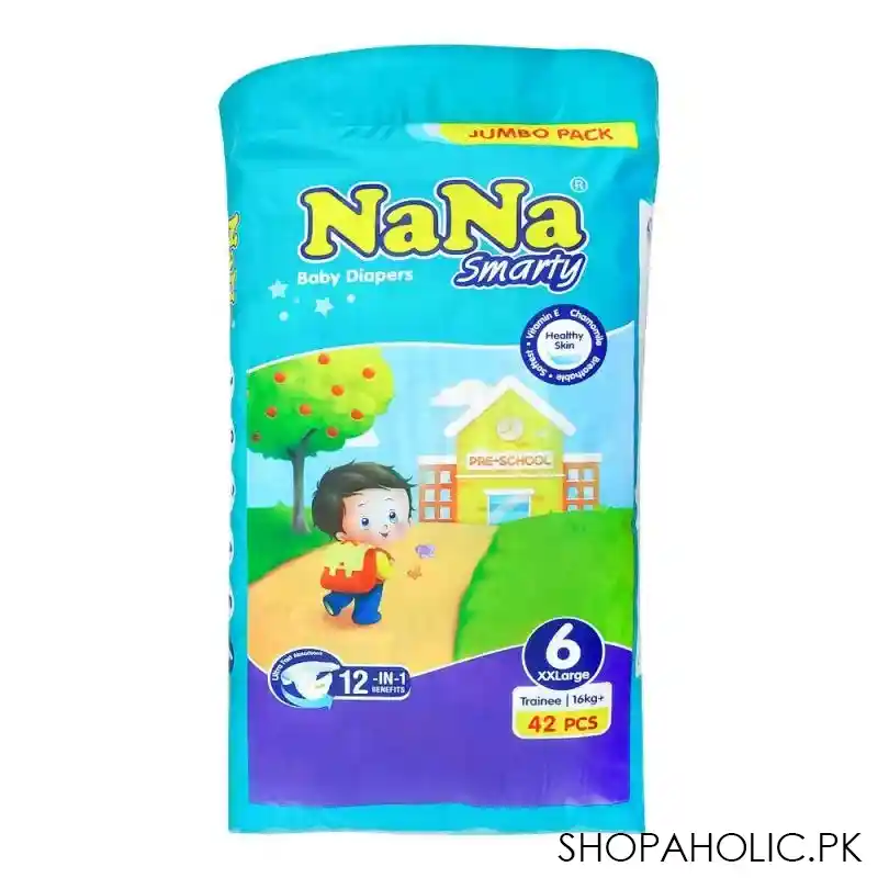 nana smarty baby diapers trainee, 16 kg+ no. 6, xxlarge, 42 pack main image