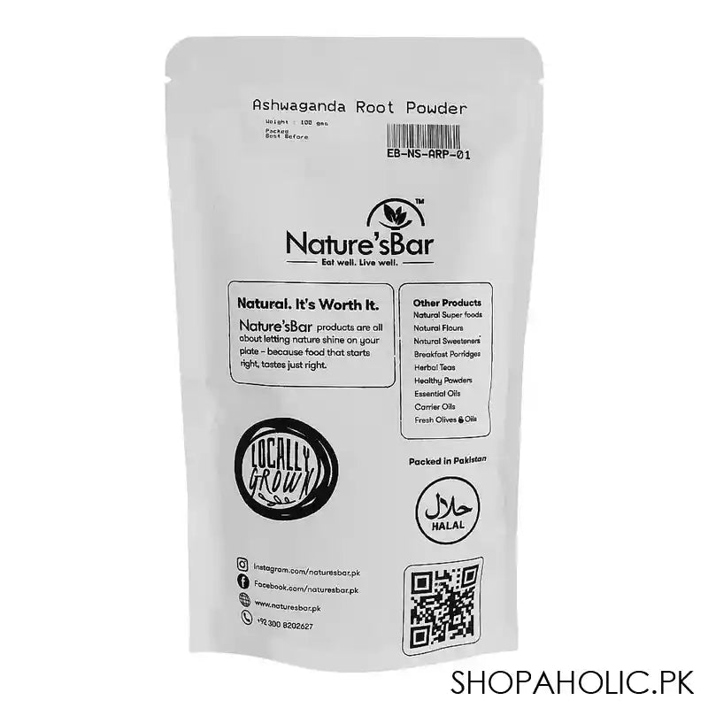 Nature's Bar Ashwagandha Root Powder, Support for Stress-Free Living Herbal Supplement, 100g - Image 3
