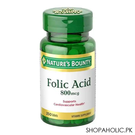 Nature's Bounty Folic Acid 800mcg, 250 Tablets - Main Image