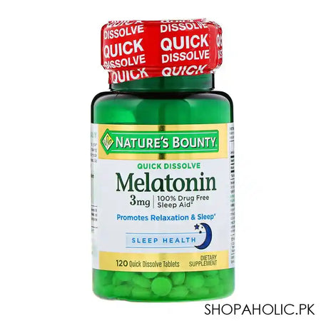 Nature's Bounty Melatonin 3mg, 120 Tablets, Dietary Supplement - Main Image