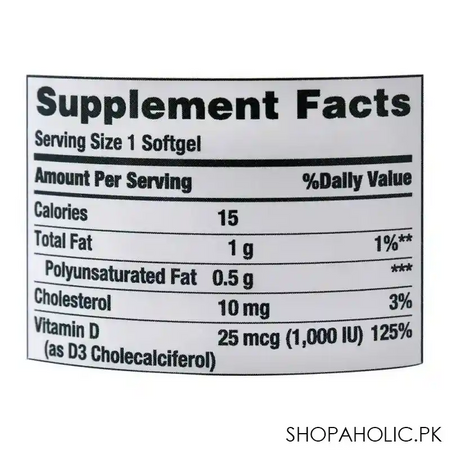 nature's bounty fish oil + d3, 1200mg + 1000iu, 90 softgels, dietary supplement image3