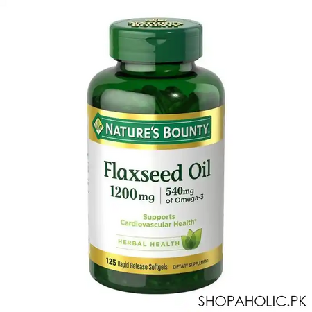 nature's bounty flaxseed oil, 1200mg, 125 softgels, dietary supplement main image