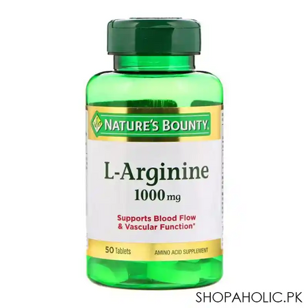 nature's bounty l arginine, 1000mg, 50 tablets, amino acid supplement main image