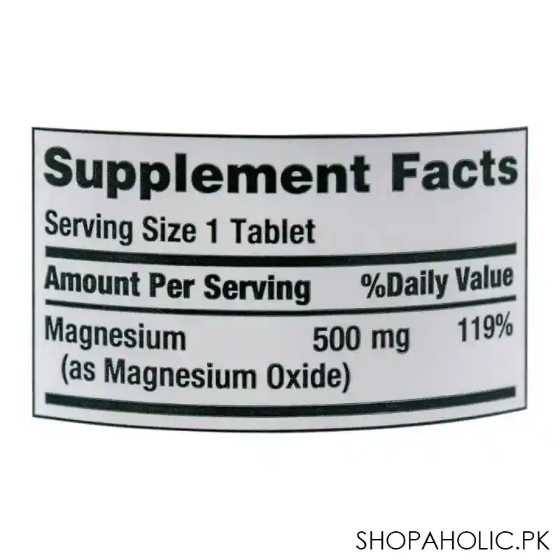 nature's bounty magnesium, 500mg, 100 coated tablets, mineral supplement image3