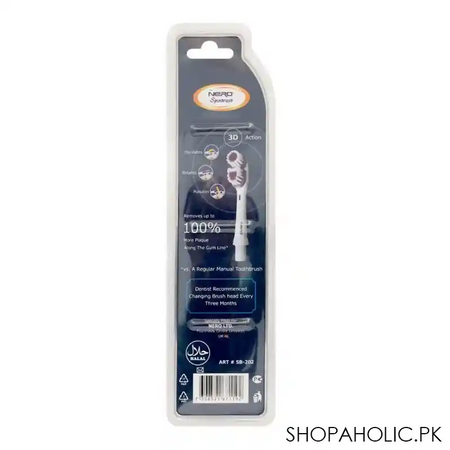 nero pro whitening spinbrush electric toothbrush, blue, sb 202 image2