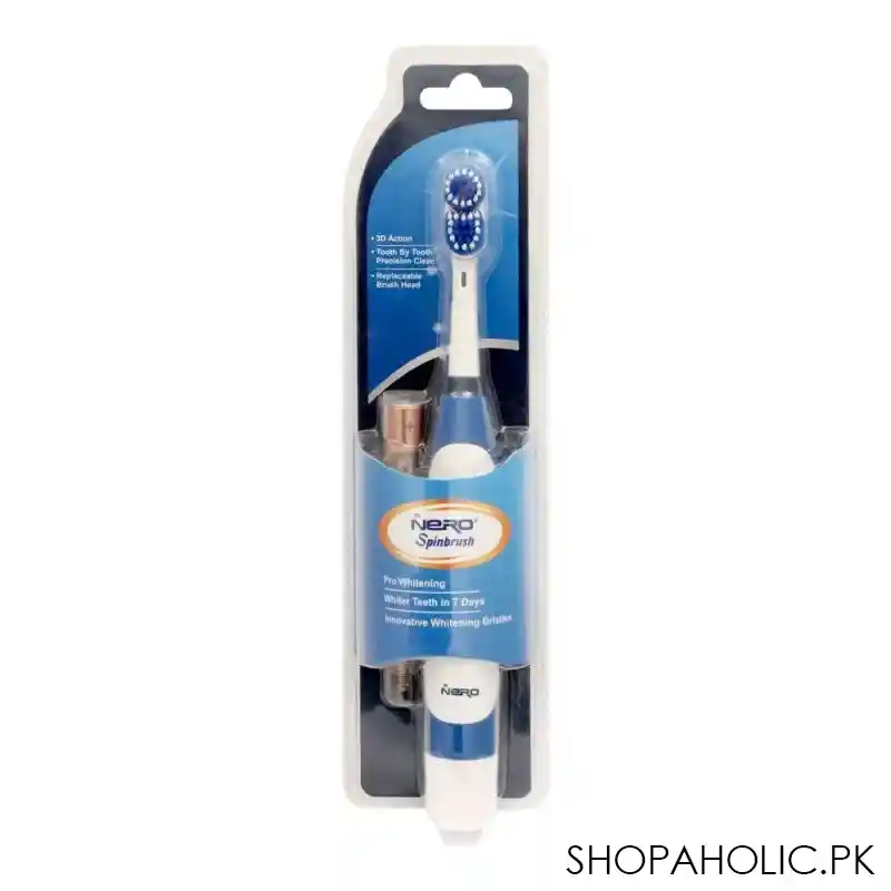 nero pro whitening spinbrush electric toothbrush, blue, sb 202 main image