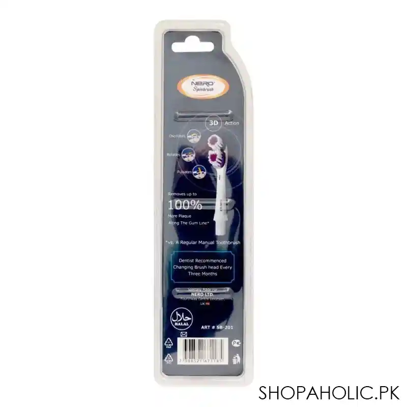 nero pro whitening spinbrush electric toothbrush, red, sb 201 image2