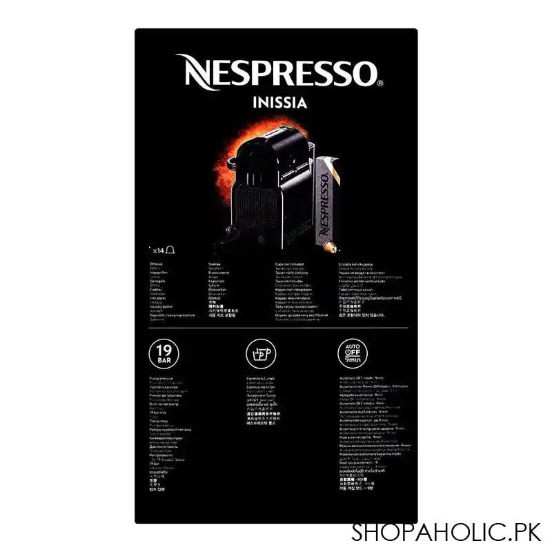 Nespresso Inissia Coffee Machine, NN-D40-ME-BK-NE4 - Image 5