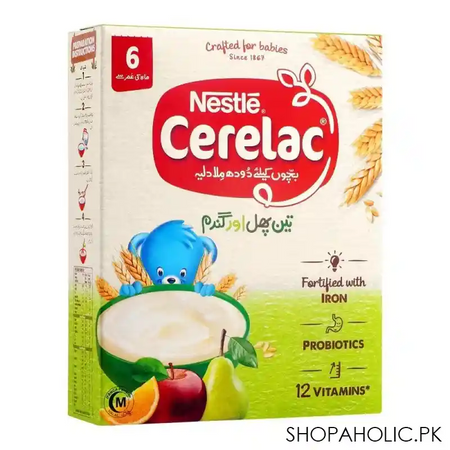 nestle cerelac 3 fruits & wheat, 175g main image