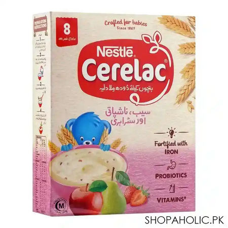 nestle cerelac apple, strawberry & pear, 175g main image