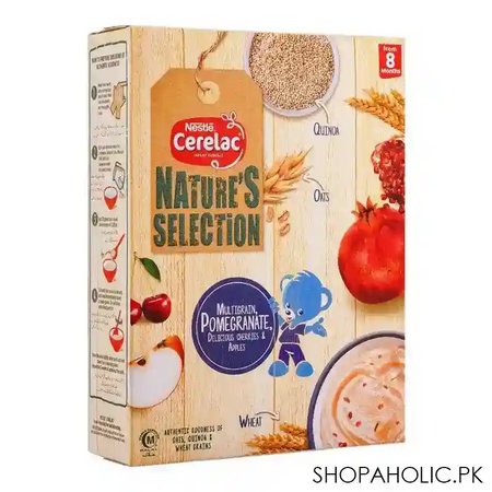 nestle cerelac nature's selection cereal, multigrain, pomegranate, cherries & apples, 350g main image
