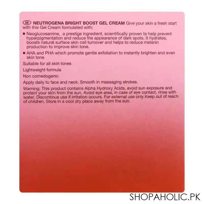 neutrogena bright boost gel cream, 50ml image3