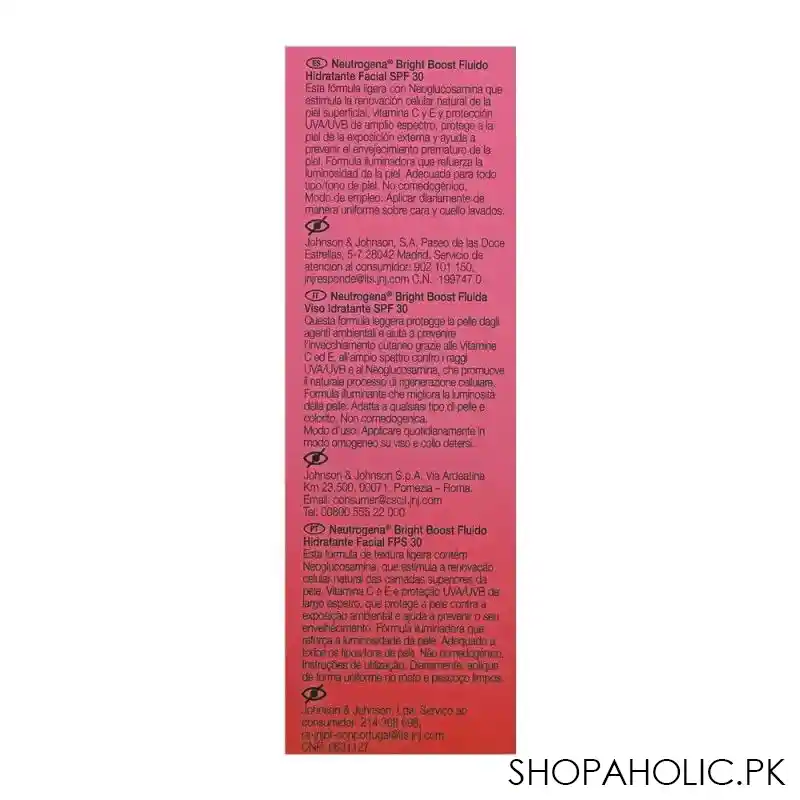 neutrogena bright boost hydrating face fluid for all skin types, spf30, 50ml image3