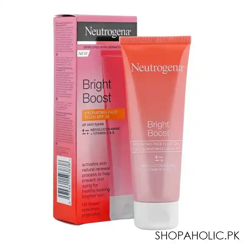 neutrogena bright boost hydrating face fluid for all skin types, spf30, 50ml main image