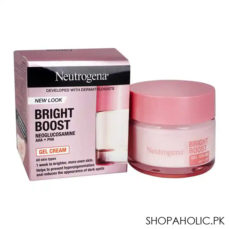 Neutrogena Bright Boost Neoglucosamine AHA+PHA Gel Cream, For All Skin Types, Reduce Hyperpigmentation & Dark Spots, 50ml - Main Image